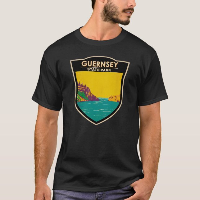 Camiseta Parque estatal Guernsey Wyoming Vintage (Anverso)