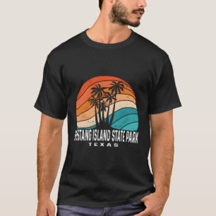 Camiseta Parque estatal Isla Mustang Texas Palm Tree Beach