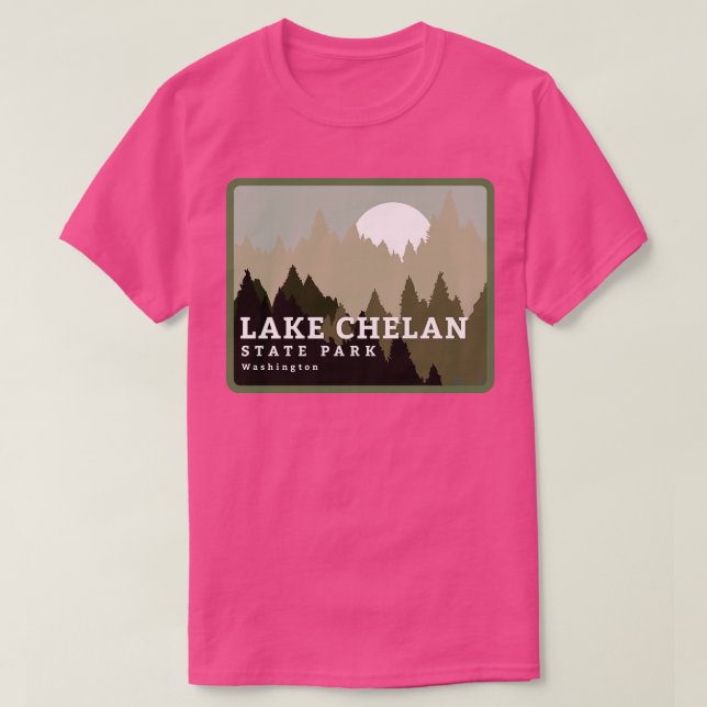 Camiseta Parque Estatal Lake Chelan Trees y Bosque de Washi (Diseño del anverso)