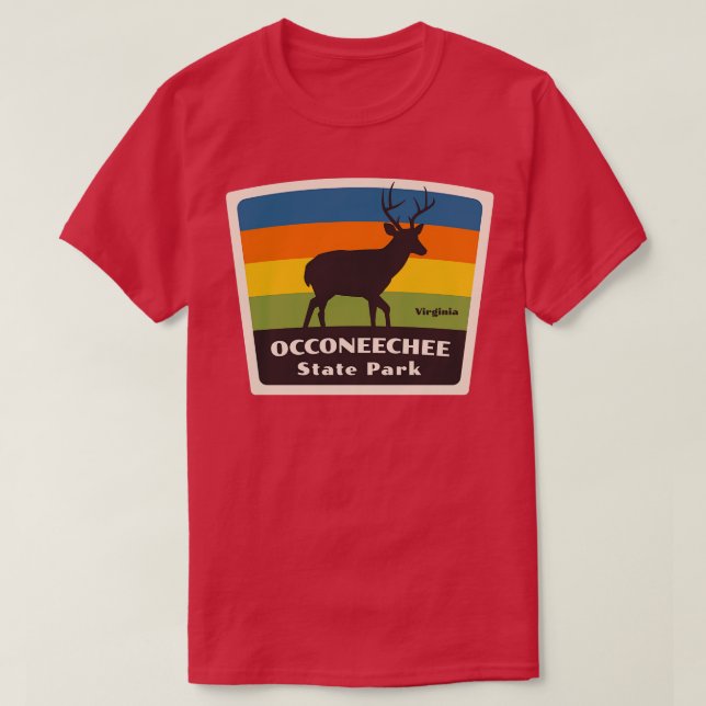 Camiseta Parque Estatal Occoneechee Virginia Roaming Deer (Diseño del anverso)