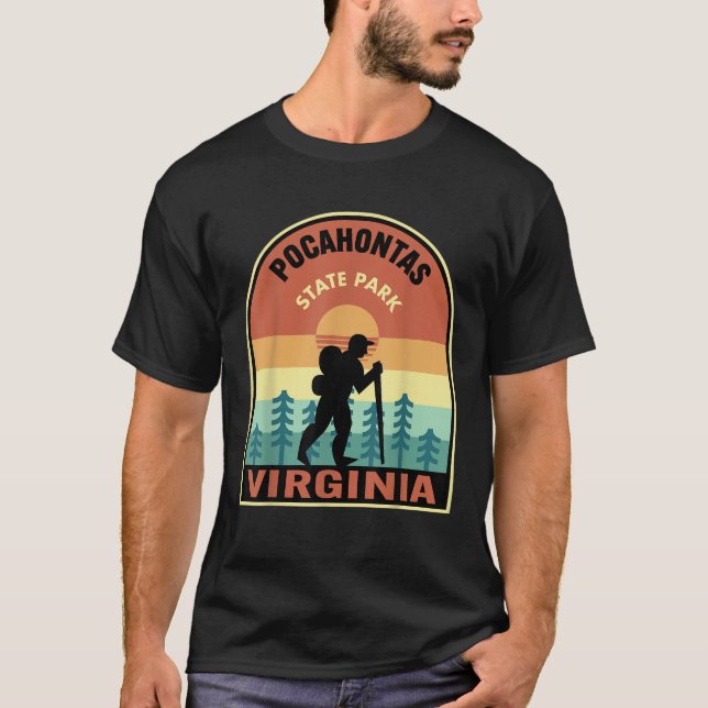 Camiseta Parque Estatal Pocahontas Virginia Retro Senderism (Anverso)