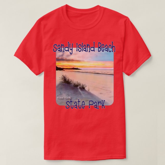 Camiseta Parque Estatal Sandy Island Beach New York (Diseño del anverso)