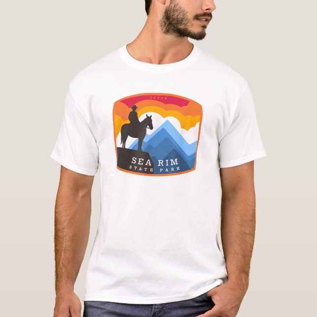 Camiseta Parque Estatal Sea Rim Texas Badge Ecuestre T Shi (Anverso)