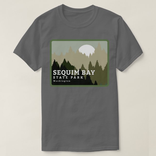 Camiseta Parque Estatal Sequim Bay Árboles y bosques de Was (Diseño del anverso)