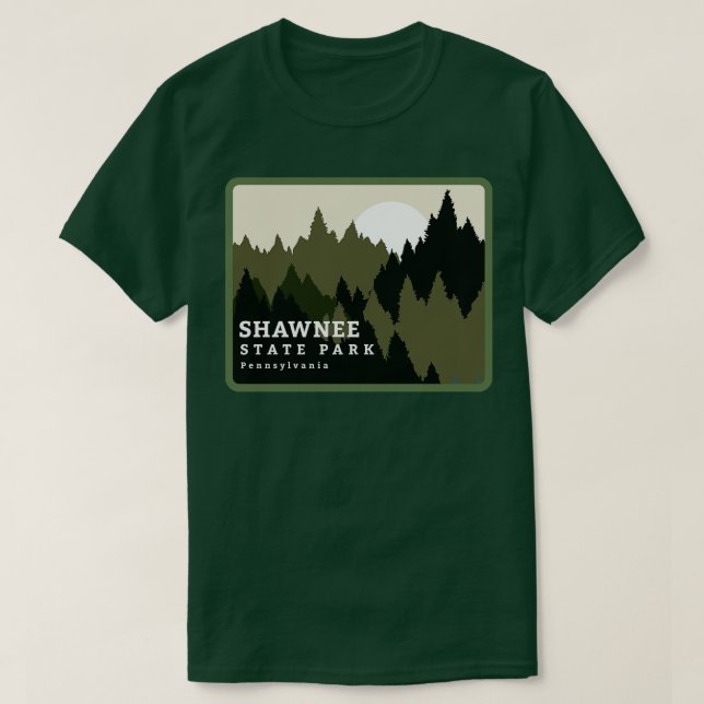 Camiseta Parque estatal Shawnee Pennsylvania Forest Sunrise (Diseño del anverso)