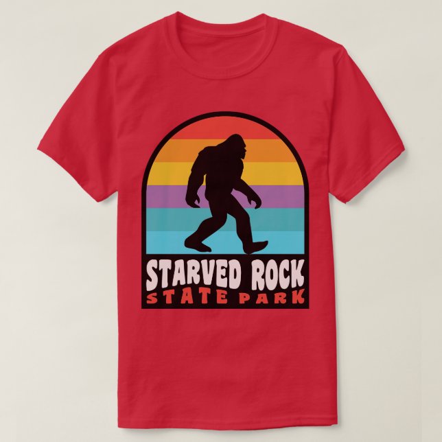 Camiseta Parque Estatal Starved Rock Atardecer Retro (Diseño del anverso)