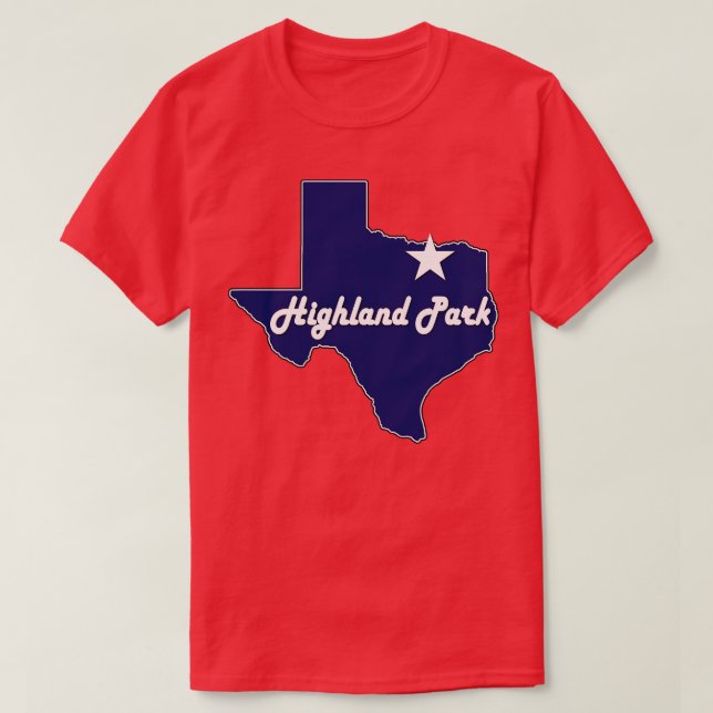 Camiseta Parque Highland Texas Lone State Map TX City Naval (Diseño del anverso)