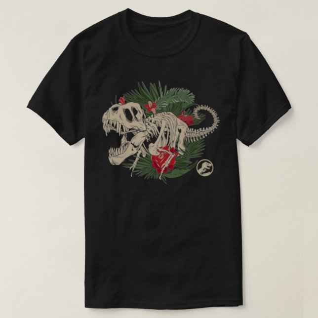 Camiseta Parque Jurásico Fósiles Tropicales Delante y Atrás (Diseño del anverso)