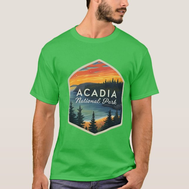 Camiseta Parque nacional Acadia al atardecer (Anverso)