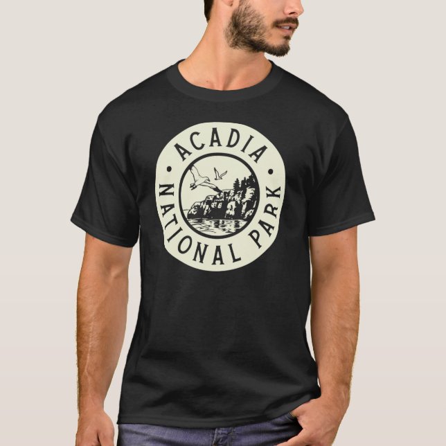 Camiseta Parque nacional Acadia Circle Birds Tan (Anverso)