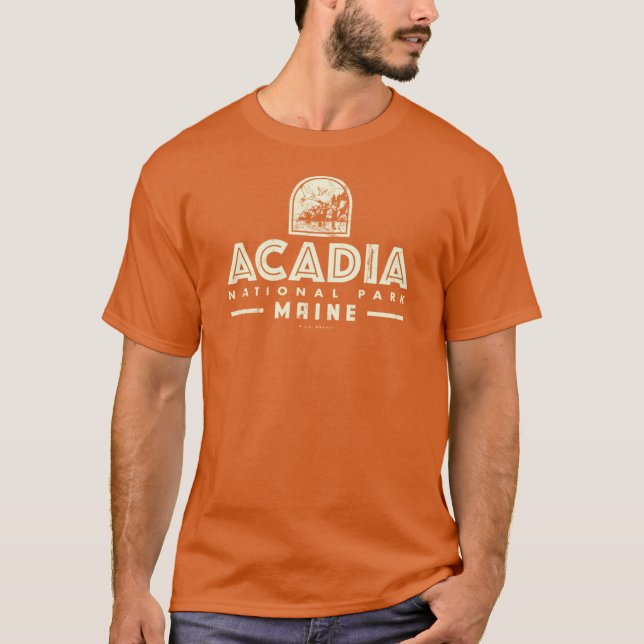 Camiseta Parque nacional Acadia Costa Tan (Anverso)