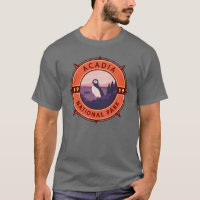 Parque nacional Acadia Emblema de brújula retro Pu