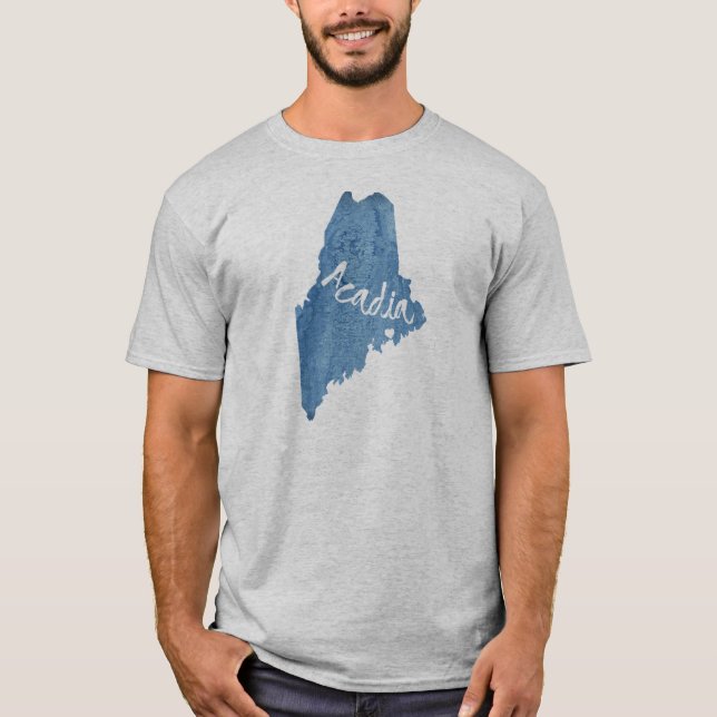 Camiseta Parque nacional Acadia Grano de madera (Anverso)
