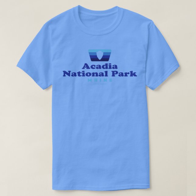 Camiseta Parque nacional Acadia Insignia Retro Badge Arrowh (Diseño del anverso)