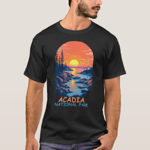 Camiseta Parque nacional Acadia - Línea costera del atardec
