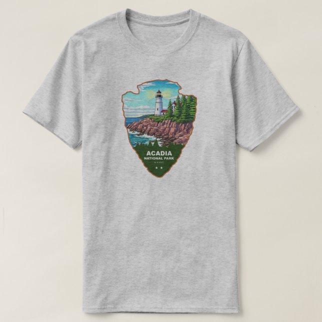 Camiseta Parque Nacional Acadia Maine Arrowhead (Diseño del anverso)