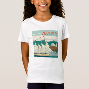 Camiseta Parque nacional Acadia, Maine Barco de vela y ba