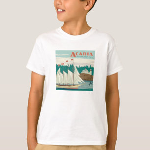 Camiseta Parque nacional Acadia, Maine   Barco de vela y ba