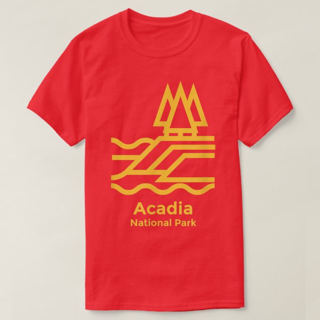Camiseta Parque nacional Acadia Maine Minimalista Retro Gra (Diseño del anverso)
