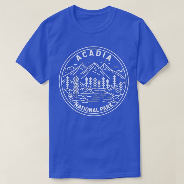 Camiseta Parque nacional Acadia Maine Monoline 1 (Diseño del anverso)