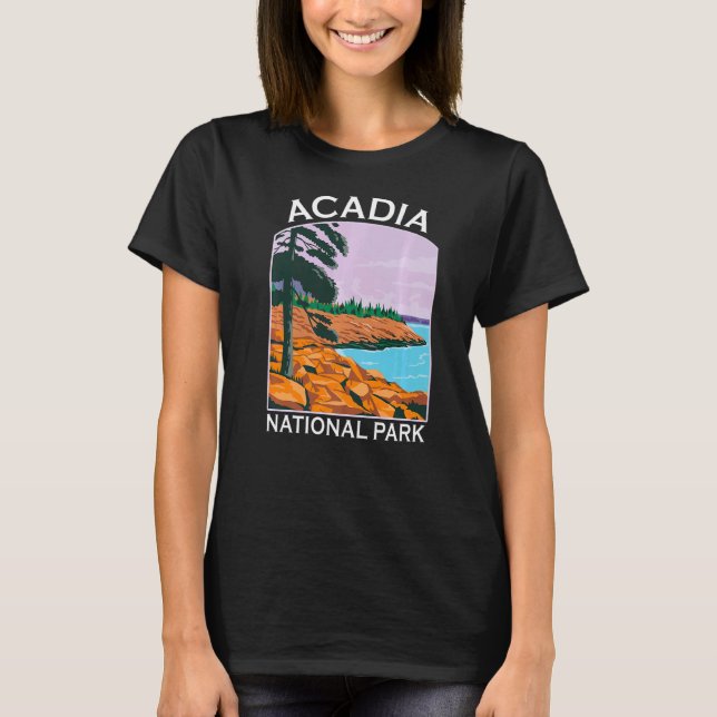 Camiseta Parque nacional Acadia Maine Retro Souvenir Sender (Anverso)