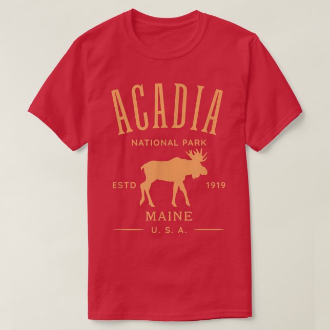 Camiseta Parque nacional Acadia Maine USA Design Souvenir  (Diseño del anverso)