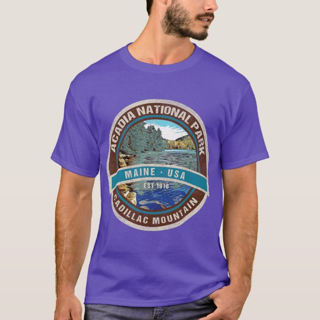 Camiseta Parque nacional Acadia Montaña Maine Cadillac (Anverso)