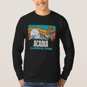 Camiseta Parque nacional Acadia Montañas Maine Oso Banjo