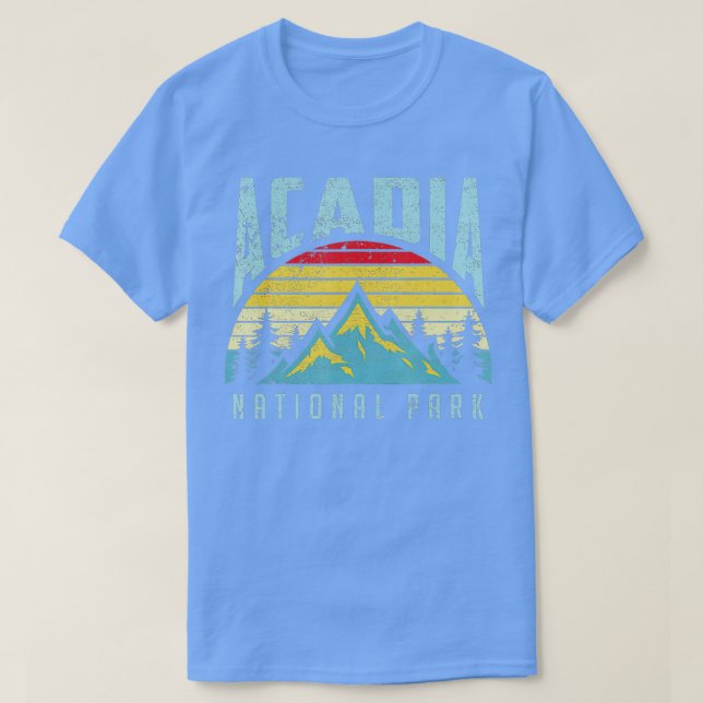 Camiseta Parque nacional Acadia Montañas Maine Retro (Diseño del anverso)