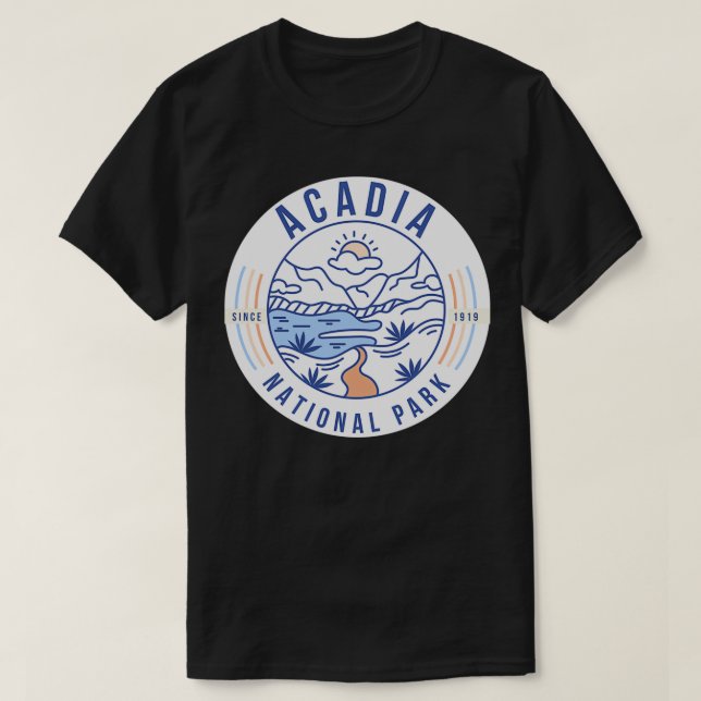 Camiseta Parque nacional Acadia Pegatina 2 (Diseño del anverso)