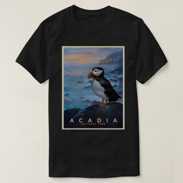Camiseta Parque nacional Acadia Puffin (Diseño del anverso)