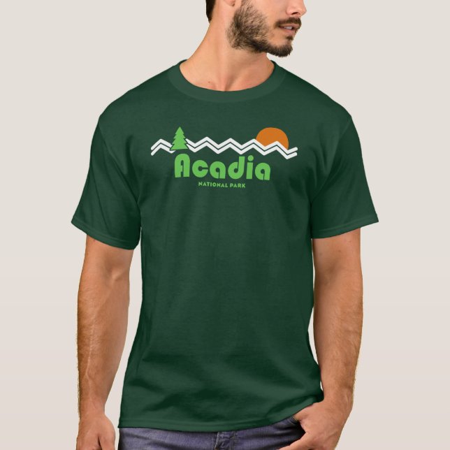 Camiseta Parque nacional Acadia Retro (Anverso)