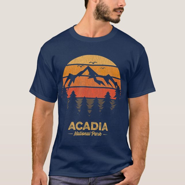 Camiseta Parque nacional Acadia Retro Vintage Souvenir (Anverso)
