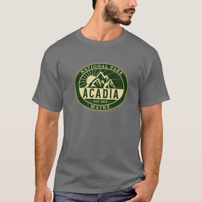 Camiseta Parque nacional Acadia Senderismo por Maine (Anverso)