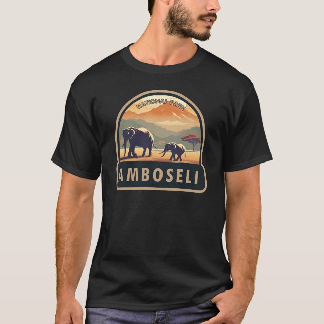 Camiseta Parque nacional Amboseli Kenia Viaje de arte (Anverso)
