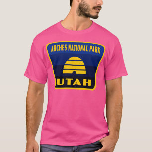 Camiseta Parque nacional Arches Bandera Retro de Utah Azul