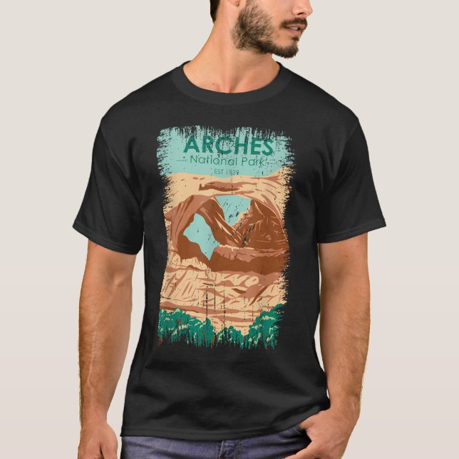Camiseta Parque Nacional Arches Double Arch Vintage (Anverso)