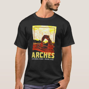 Camiseta Parque Nacional Arches Retro Wpa Estilo Gráfico Vi