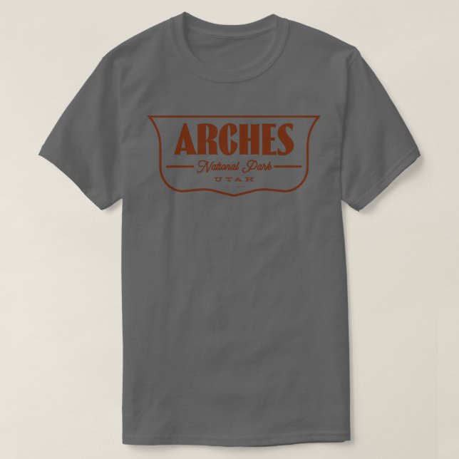 Camiseta Parque nacional Arches Shield Brown (Diseño del anverso)