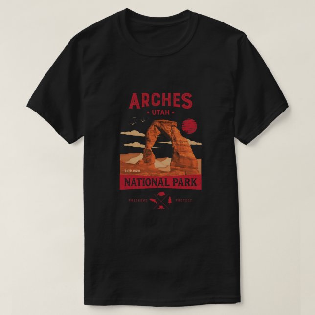 Camiseta Parque Nacional Arches T Shirt Delicate Arch Vinta (Diseño del anverso)