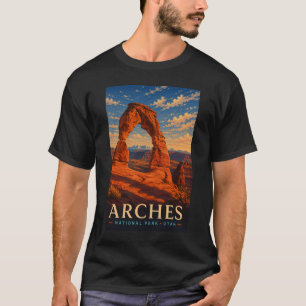 Camiseta Parque Nacional Arches Utah Viajes en Xilografía M