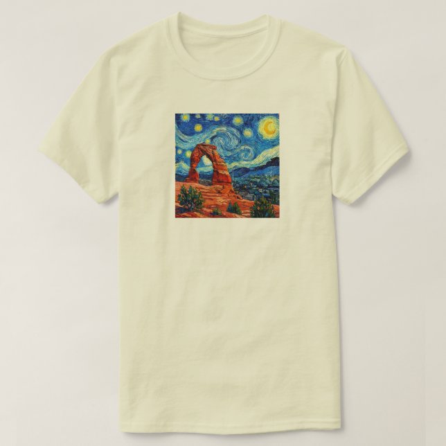 Camiseta Parque Nacional Arcos Noche Estrellada (Diseño del anverso)
