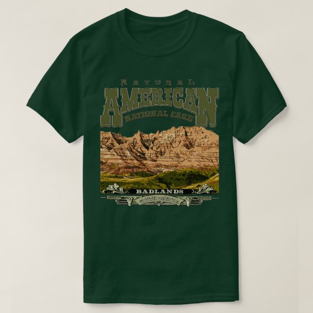 Camiseta Parque nacional Badlands (Diseño del anverso)