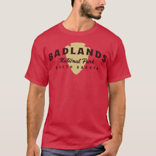 Camiseta Parque nacional Badlands Arqueado Texto Marrón