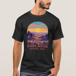 Camiseta Parque nacional Badlands Arte del desierto de Vint