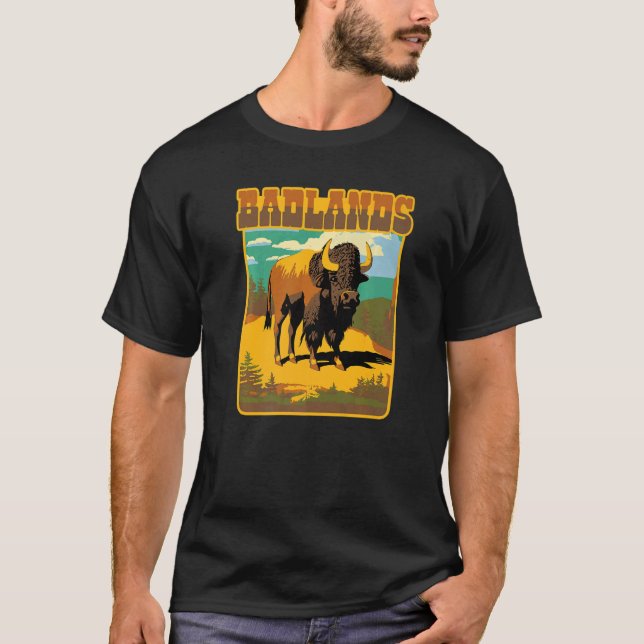 Camiseta Parque nacional Badlands Bison American Buffalo Da (Anverso)