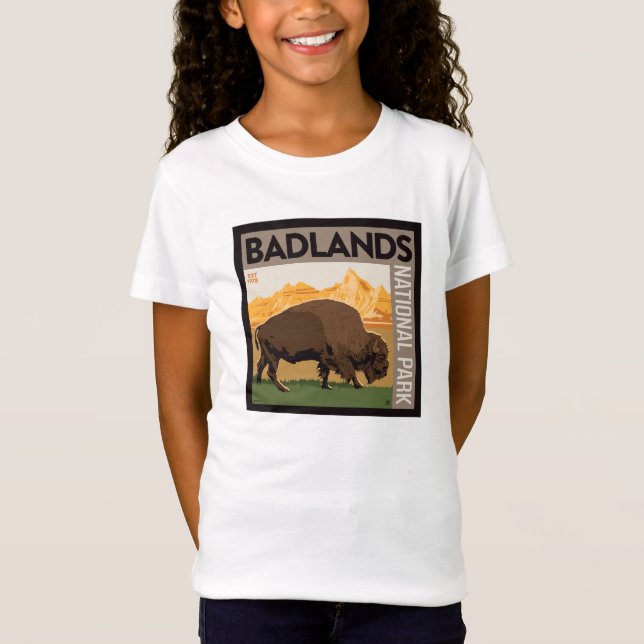 Camiseta Parque nacional Badlands | Búfalo (Anverso)