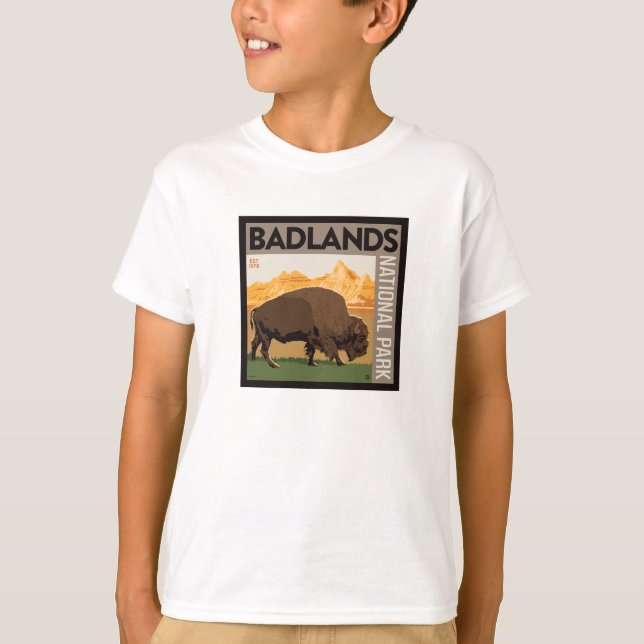 Camiseta Parque nacional Badlands | Búfalo (Anverso)