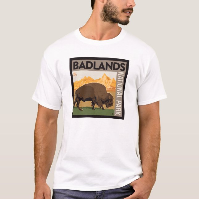 Camiseta Parque nacional Badlands | Búfalo (Anverso)