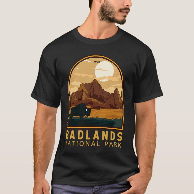 Camiseta Parque nacional Badlands Dakota del Sur Emblema de (Anverso)